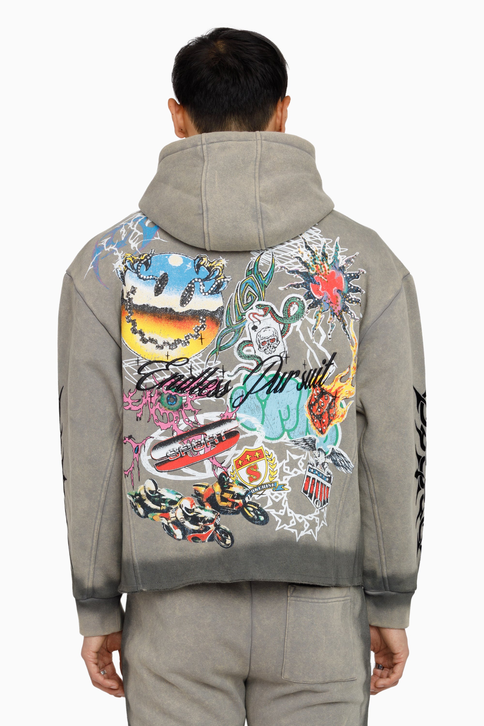 Endless Pursuit Studded Hoodie - December Sky