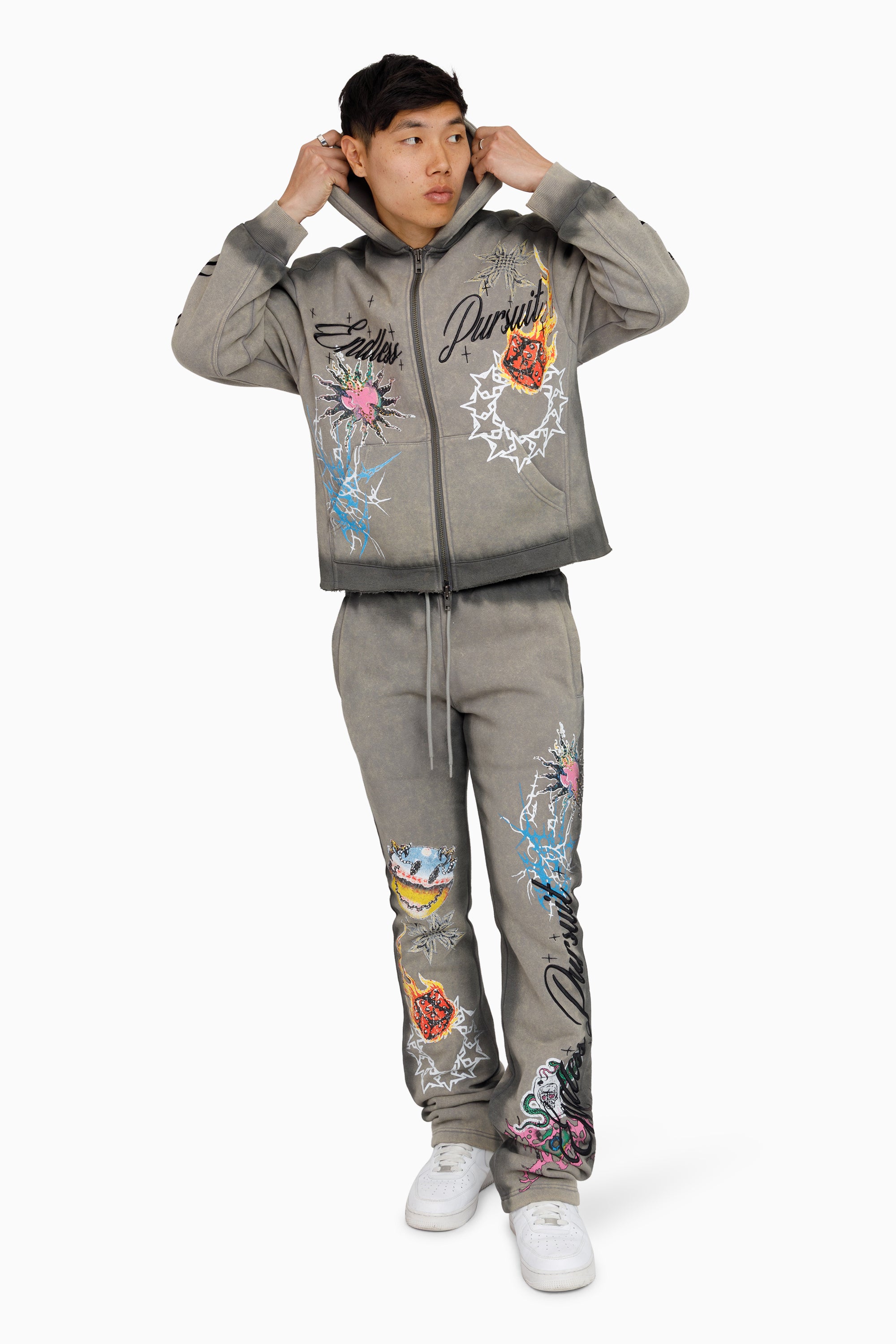 Endless Pursuit Studded Hoodie - December Sky