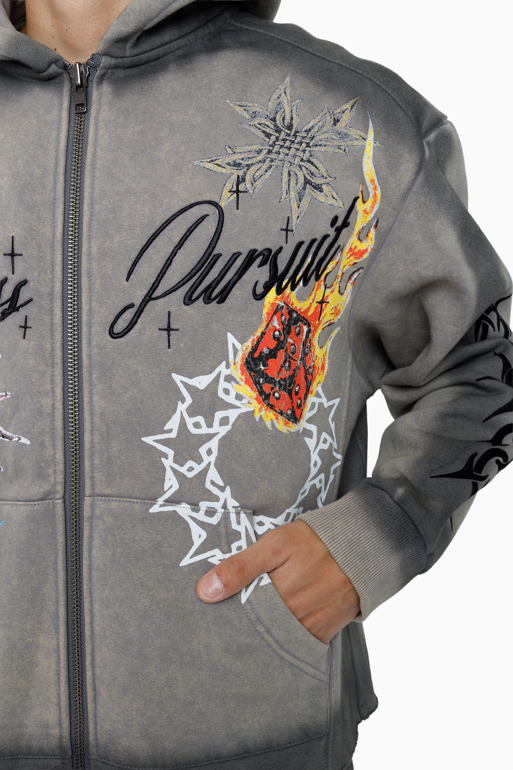 Endless Pursuit Studded Hoodie - December Sky