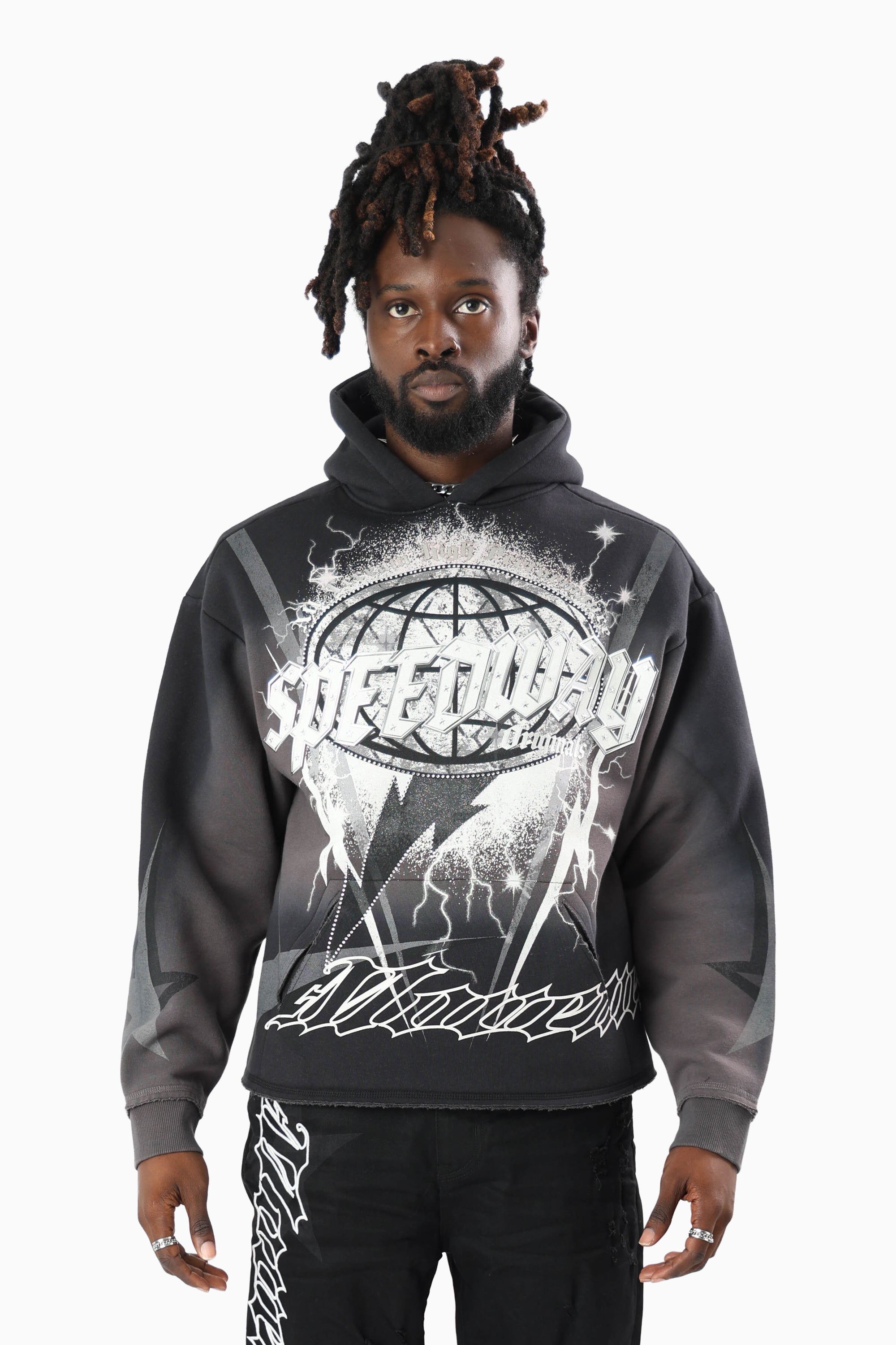 Speedway Dip Dye Hoodie - Black