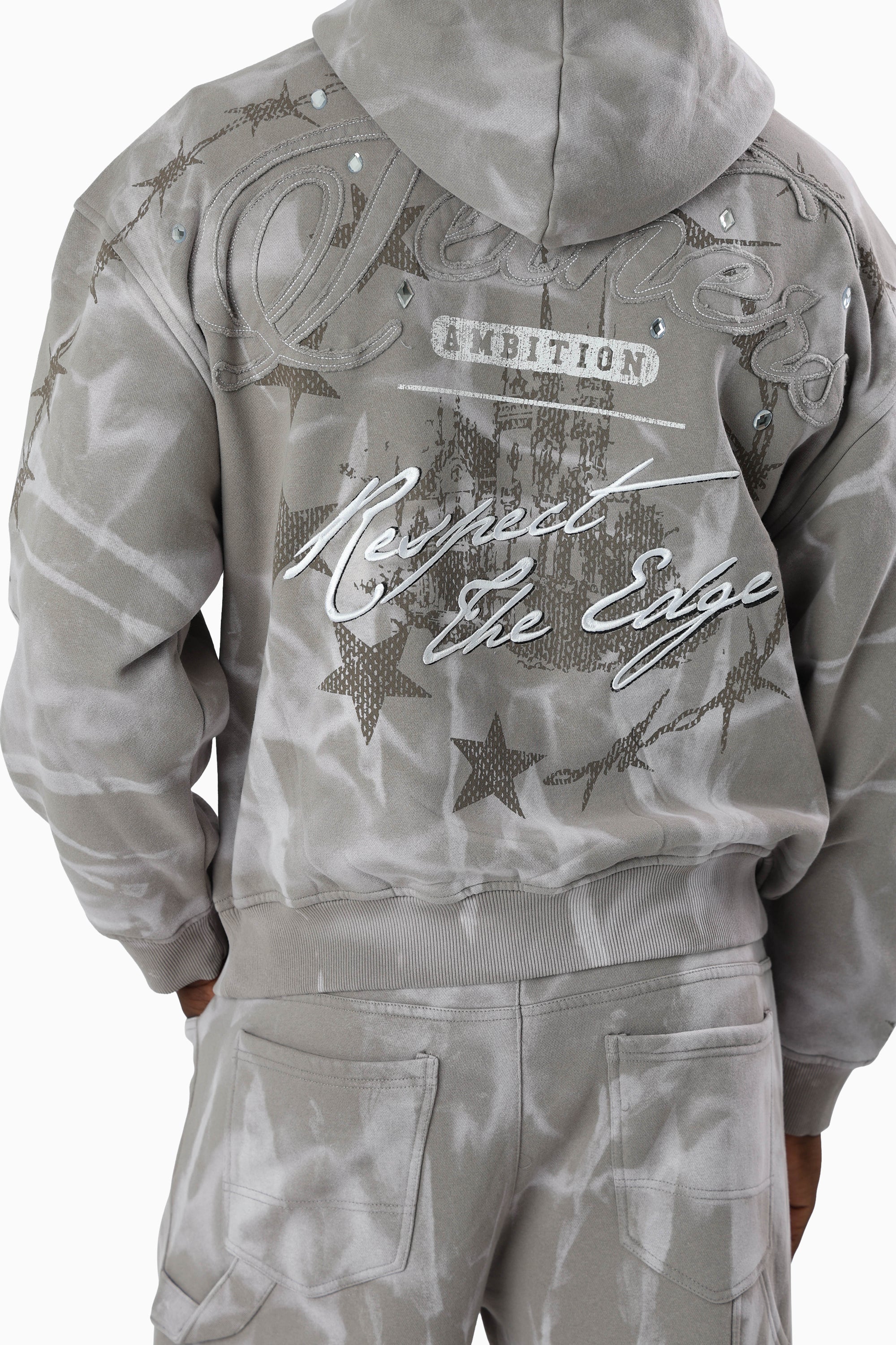 Tethers Jeweled Scarf Hoodie - Elephant