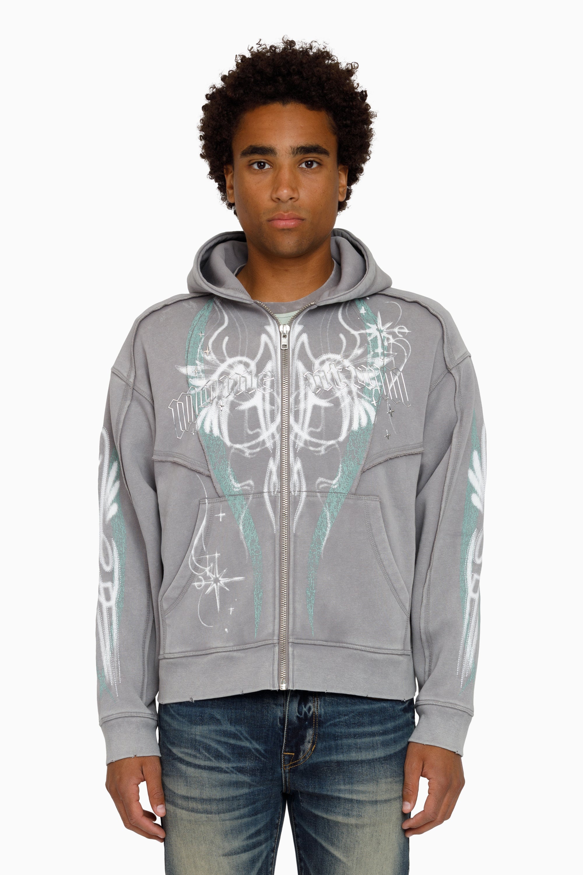 Airbrush Momentum Hoodie - Frost Grey