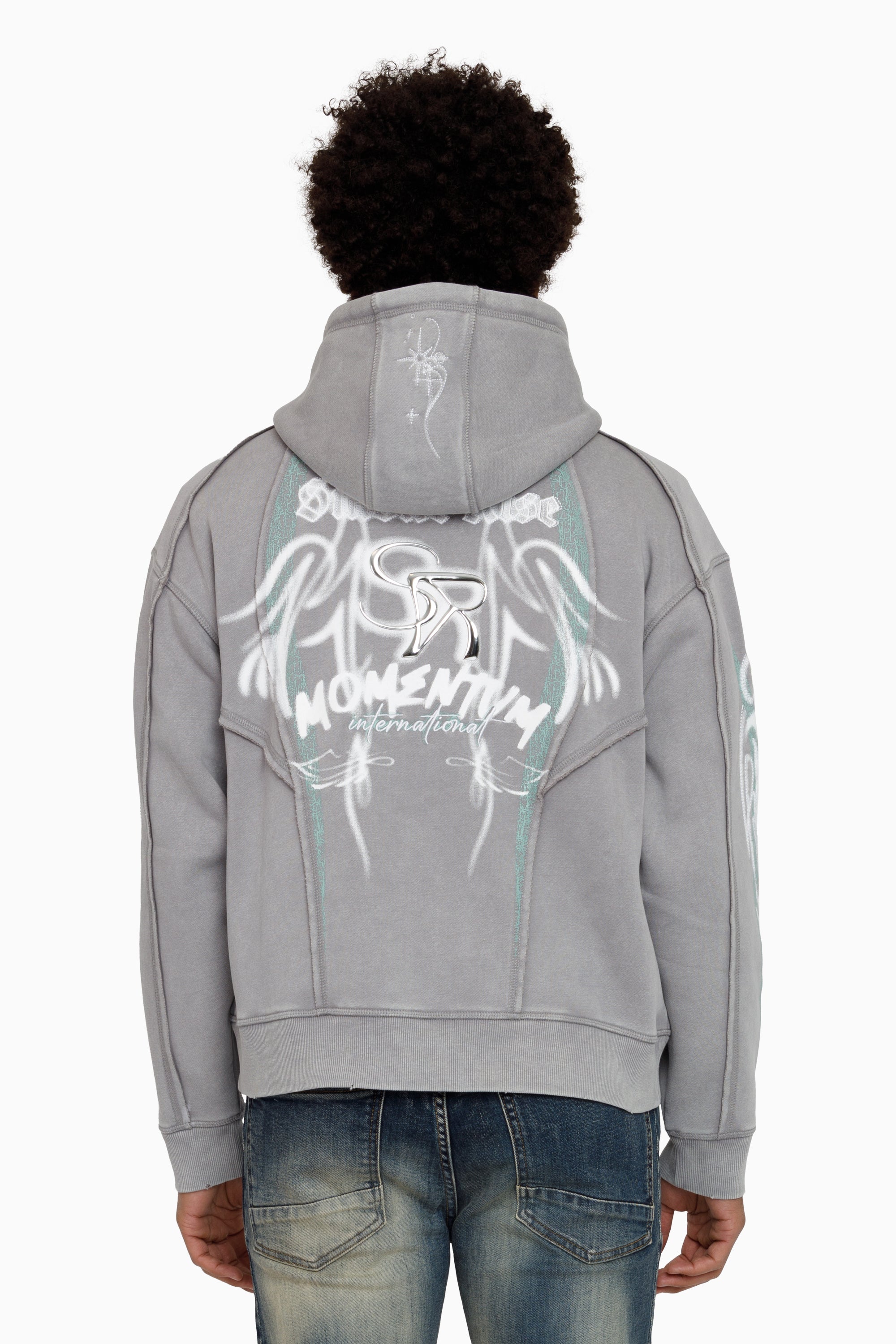 Airbrush Momentum Hoodie - Frost Grey