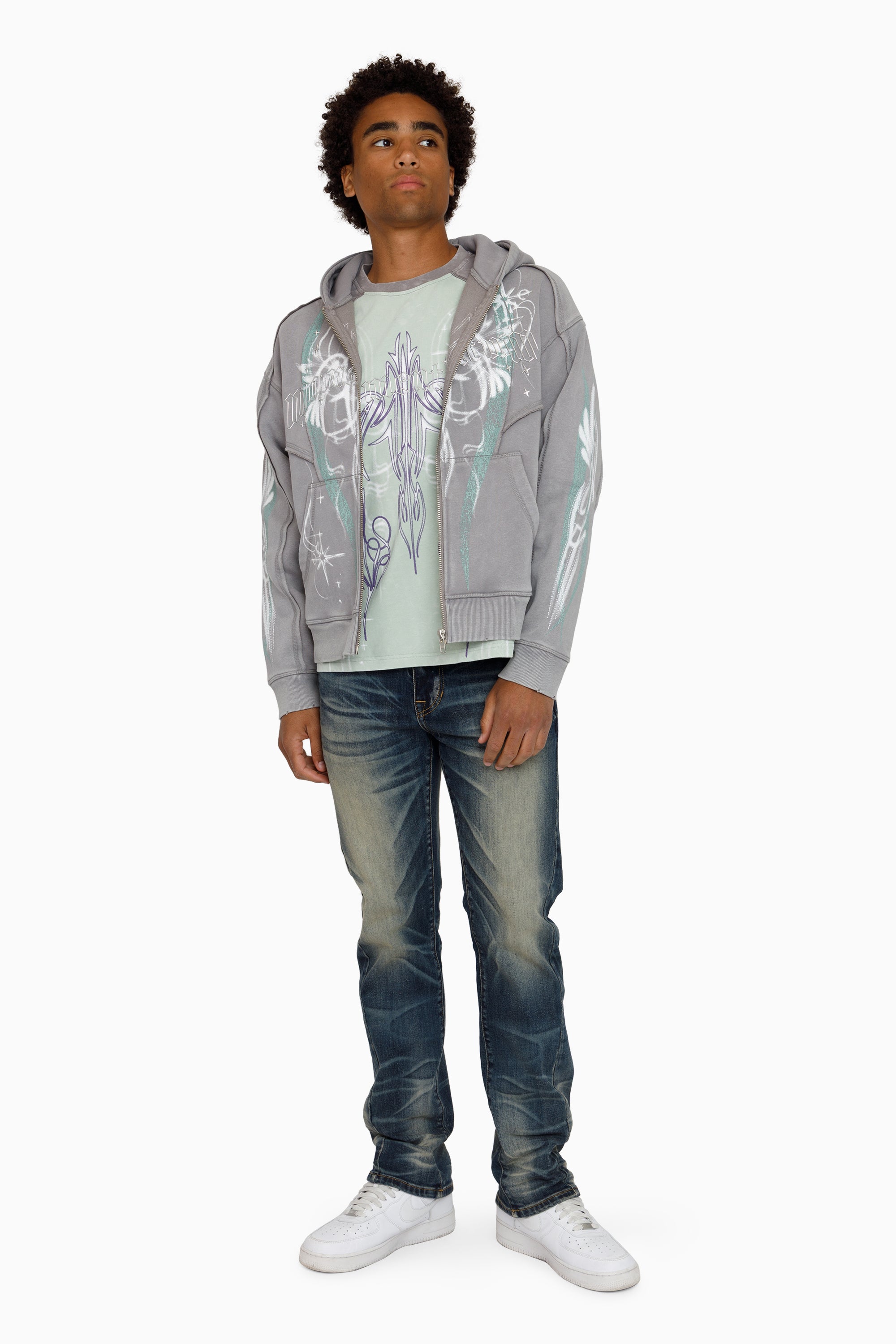 Airbrush Momentum Hoodie - Frost Grey