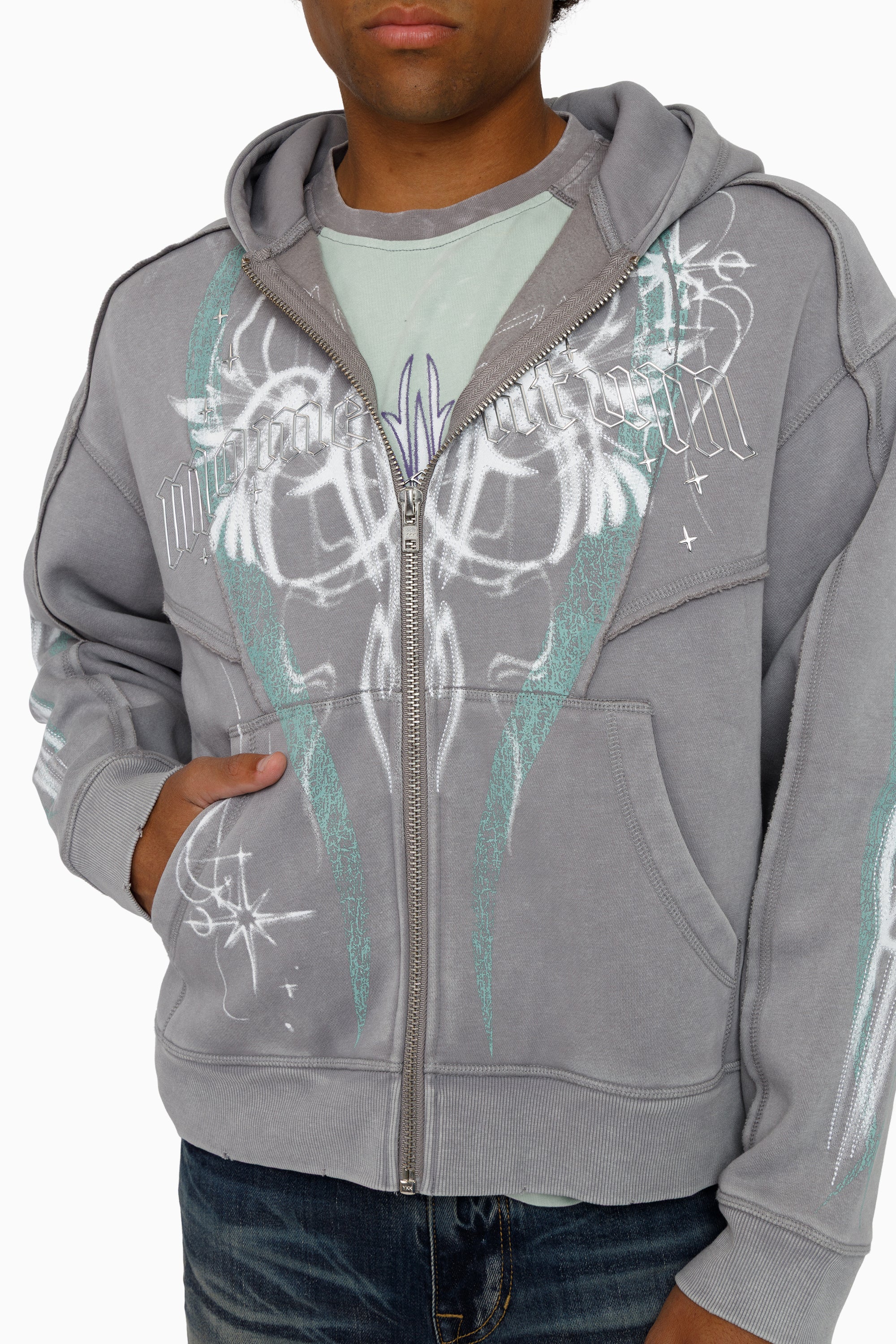 Airbrush Momentum Hoodie - Frost Grey
