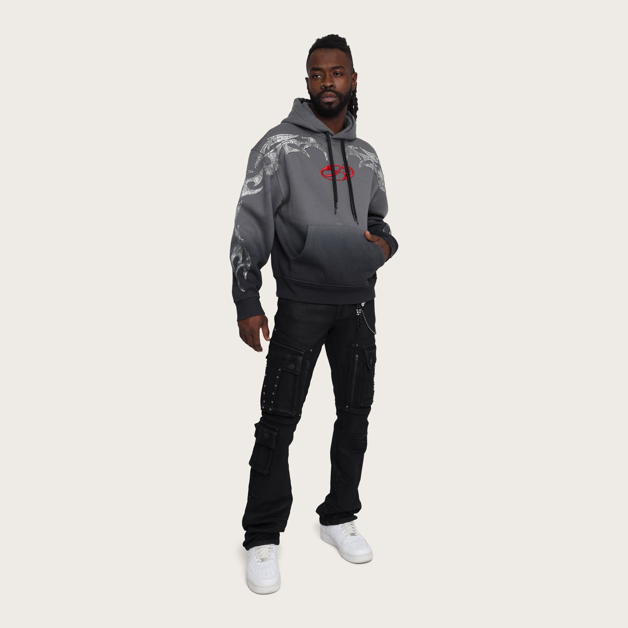 Oversized Scorpion Hoodie - Black