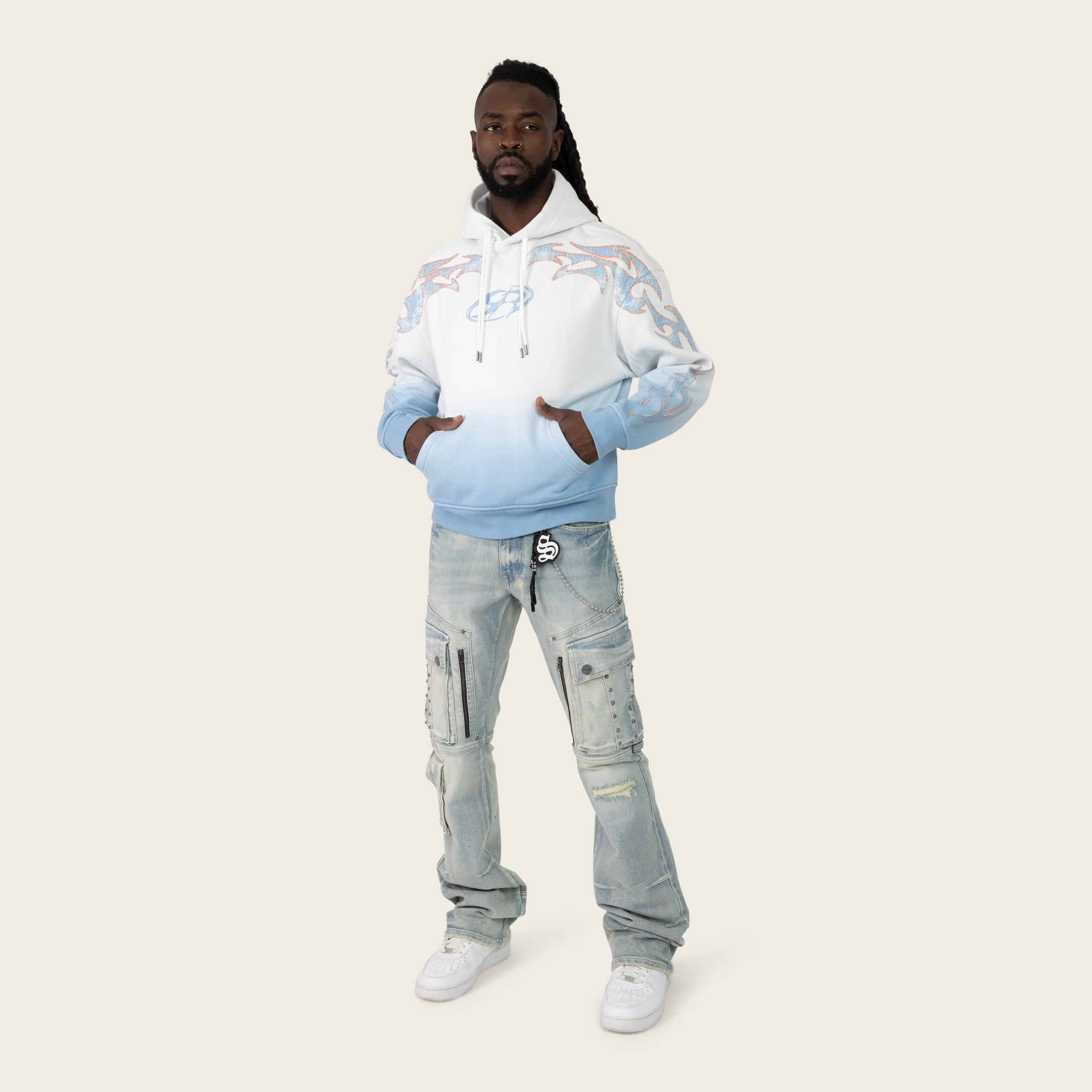 Oversized Scorpion Hoodie - Chalk