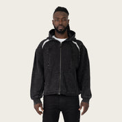 Oversized Gemstone Full Zip Hoodie - Black