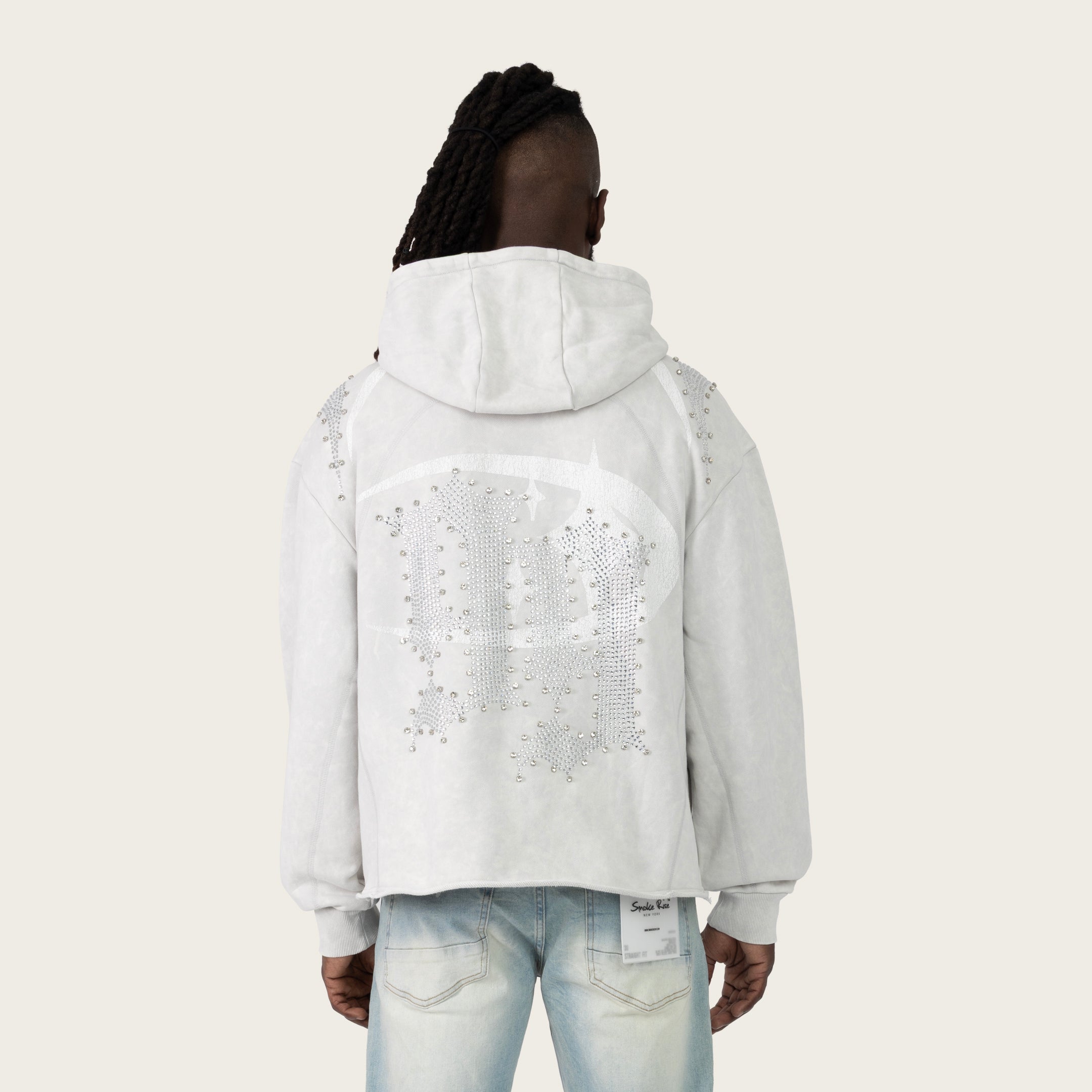 Oversized Gemstone Full Zip Hoodie - Lunar