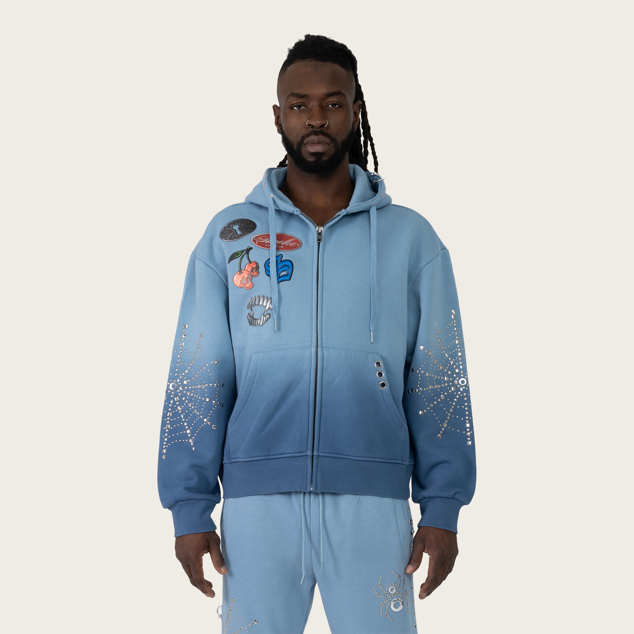 Oversized No Rules Fleece Hoodie - Dusk Blue