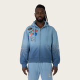 No Rules Oversized Fleece Hoodie - Dusk Blue