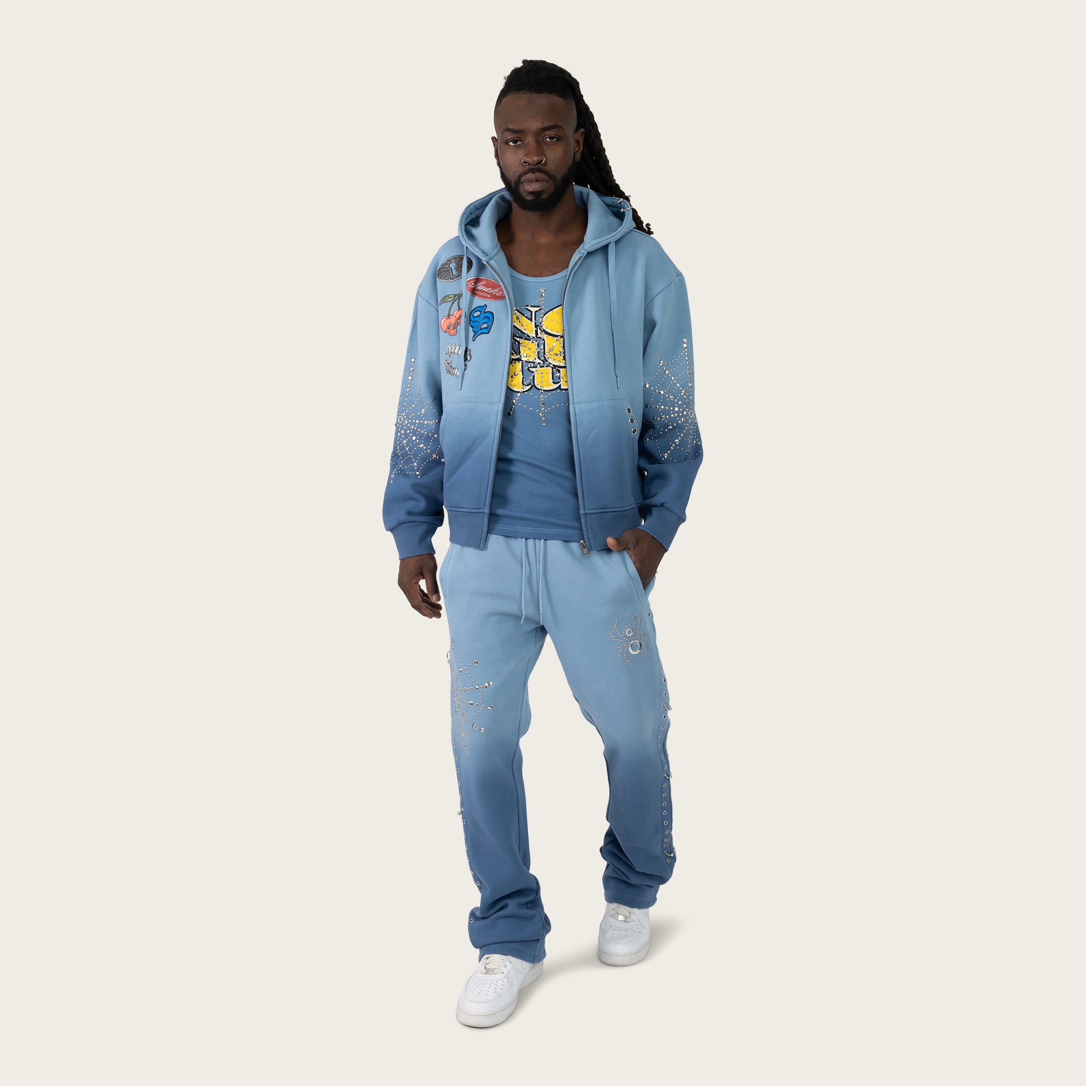 Oversized No Rules Fleece Hoodie - Dusk Blue