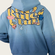 Oversized No Rules Fleece Hoodie - Dusk Blue