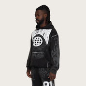 Oversized Champion Fleece Hoodie - Black