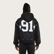 Oversized Champion Fleece Hoodie - Black