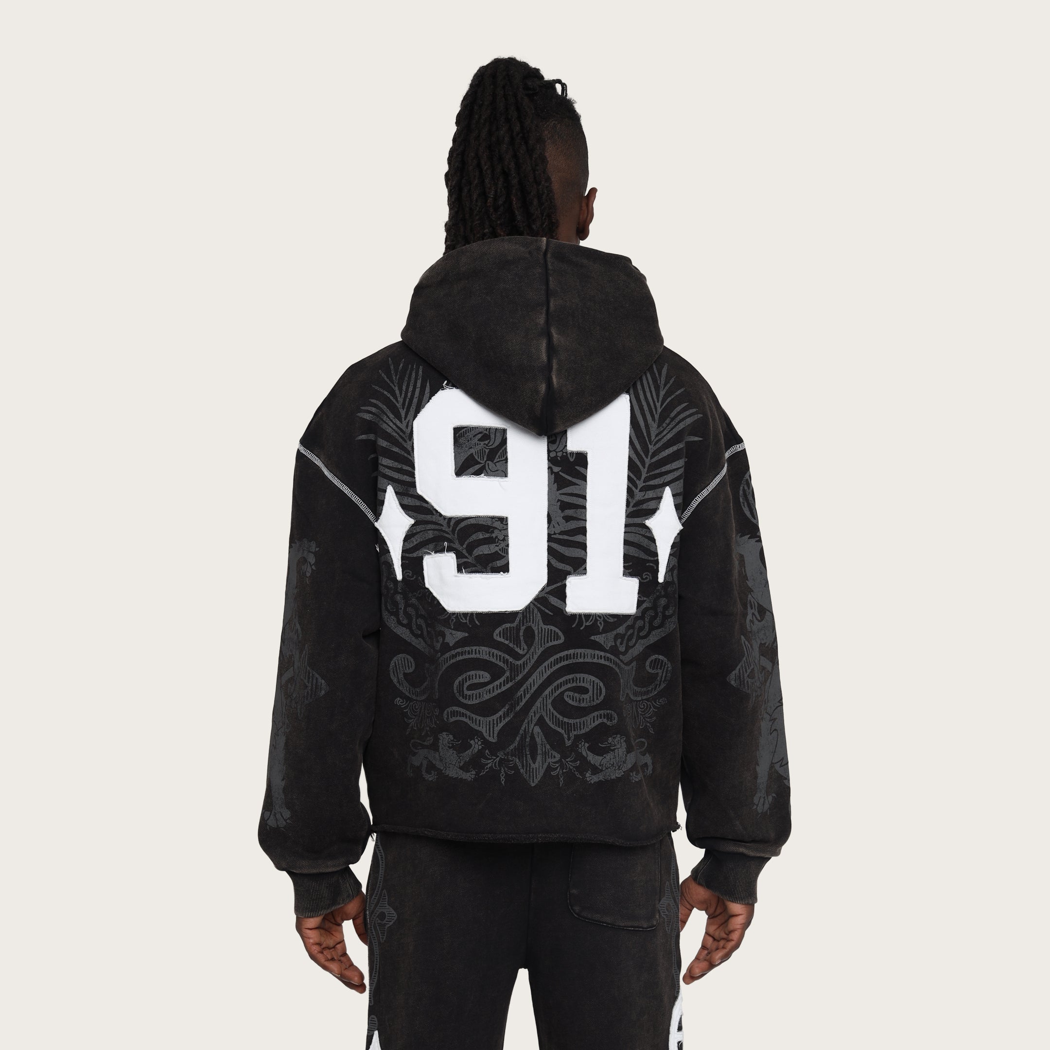 Oversized Champion Fleece Hoodie - Black