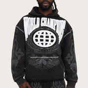 Oversized Champion Fleece Hoodie - Black