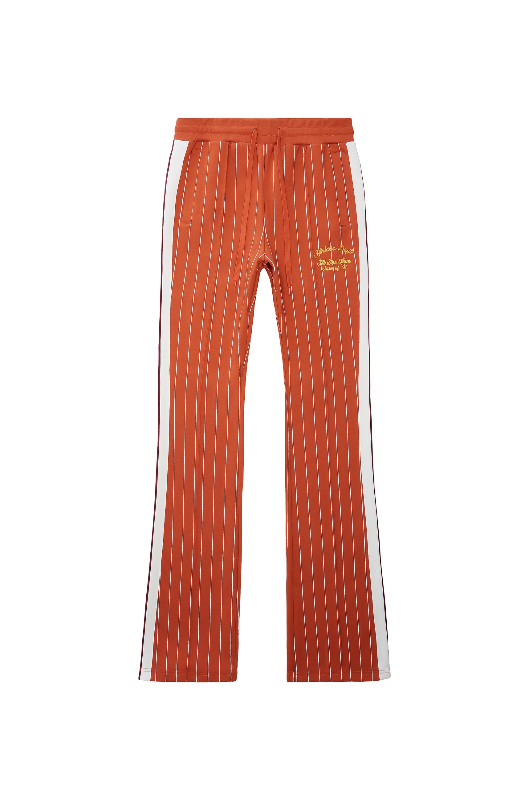 Pin Striped Varsity Track Pants - Cinnamon