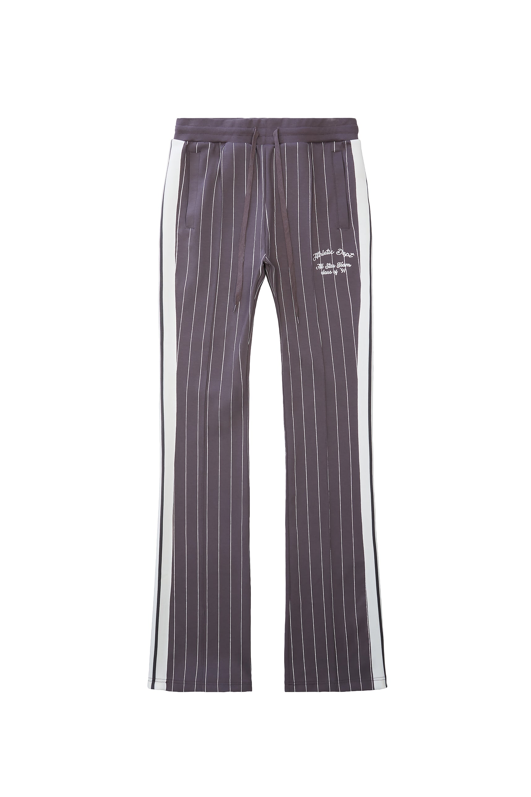 Pin Striped Varsity Track Pants - Pavement