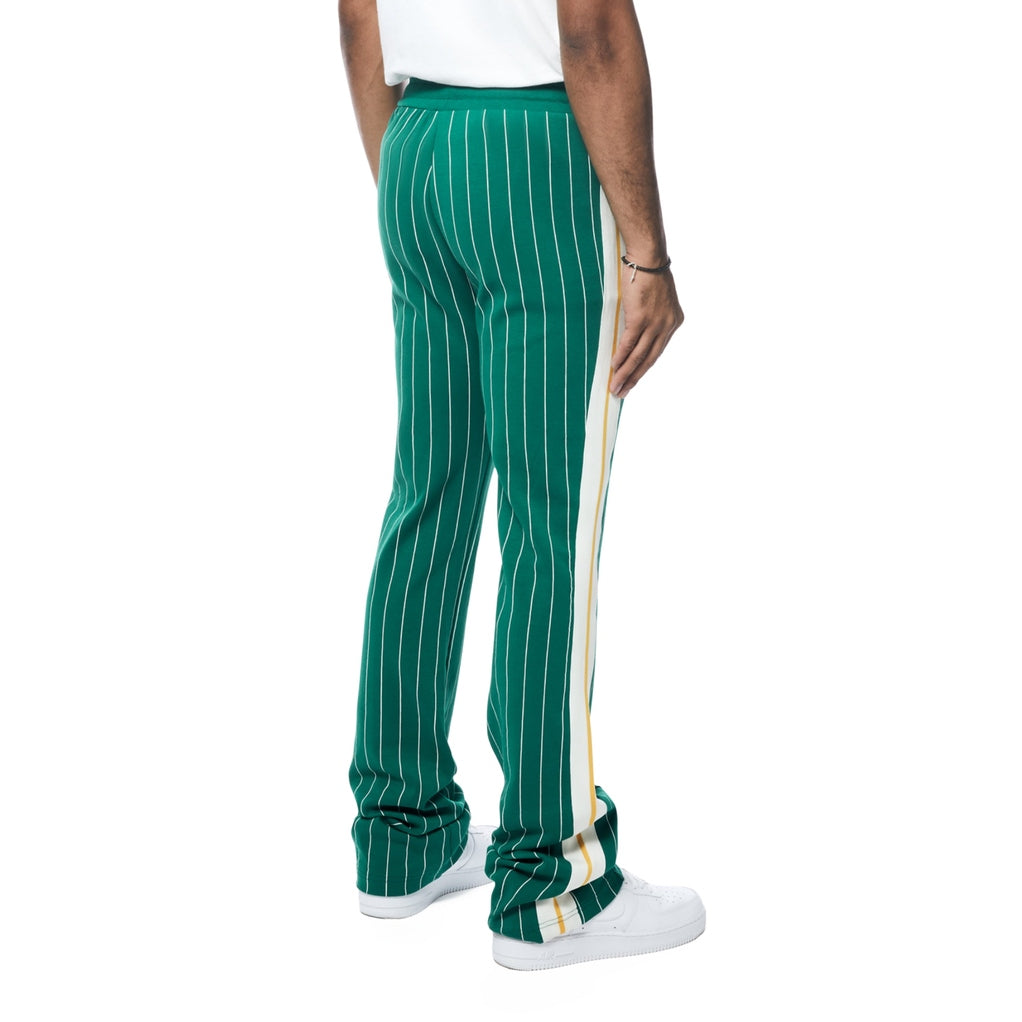 Smoke Rise Pin Striped Varsity Track Pants - Alpine Green