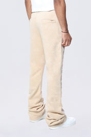 Stacked Rhinestone Dystopia Fleece Pants - Clay