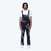 Stacked Paradise Fleece Overalls - Black