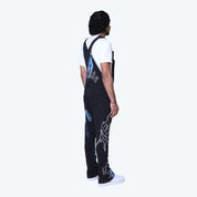 Stacked Paradise Fleece Overalls - Black