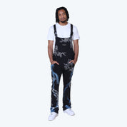 Stacked Paradise Fleece Overalls - Black