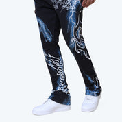 Stacked Paradise Fleece Overalls - Black