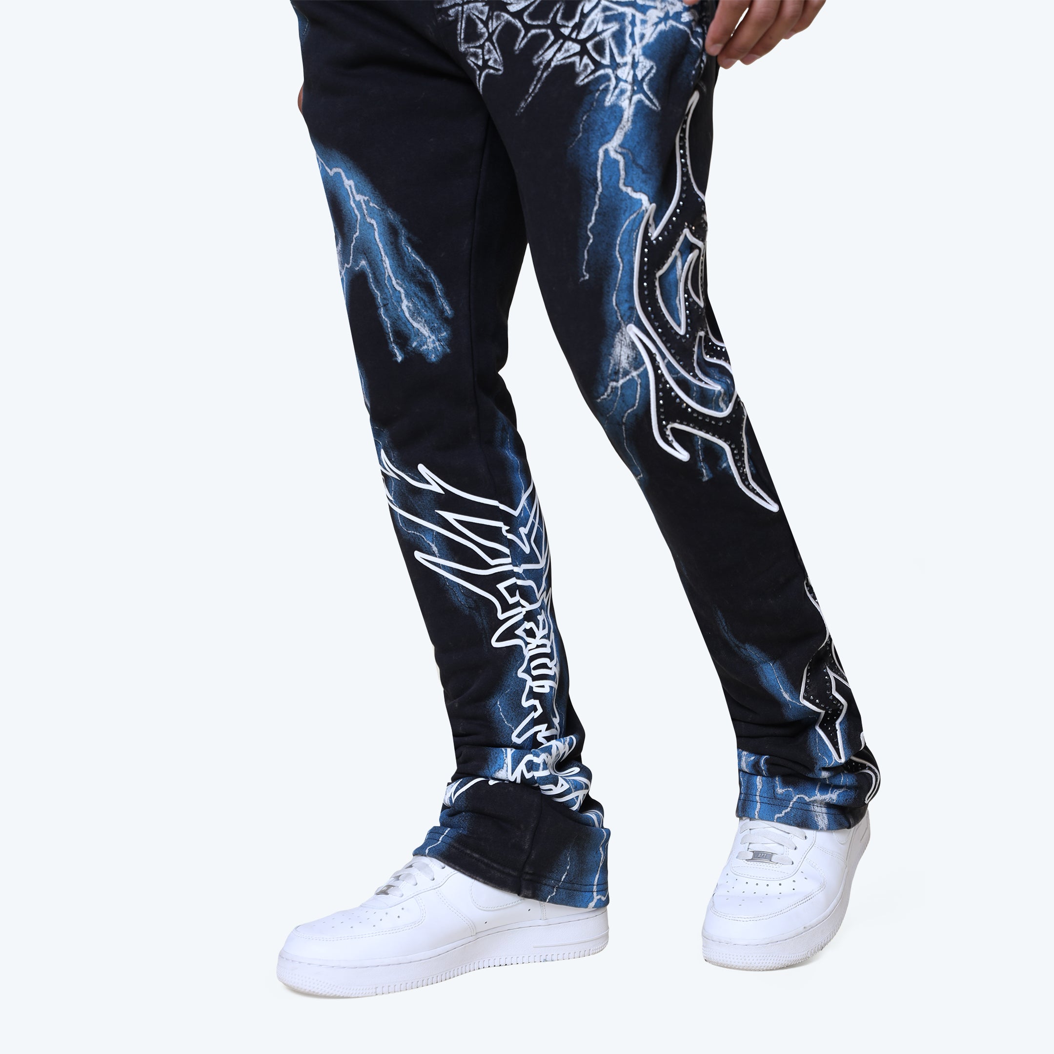 Stacked Paradise Fleece Overalls - Black