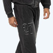 Denim Embossed Fleece Pants - Atom Black