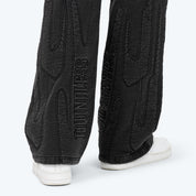 Denim Embossed Fleece Pants - Atom Black