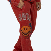 Stacked Glory Fleece Pants - Cinnabar