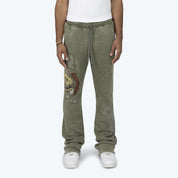 Stacked Glory Fleece Pants - Vintage Army