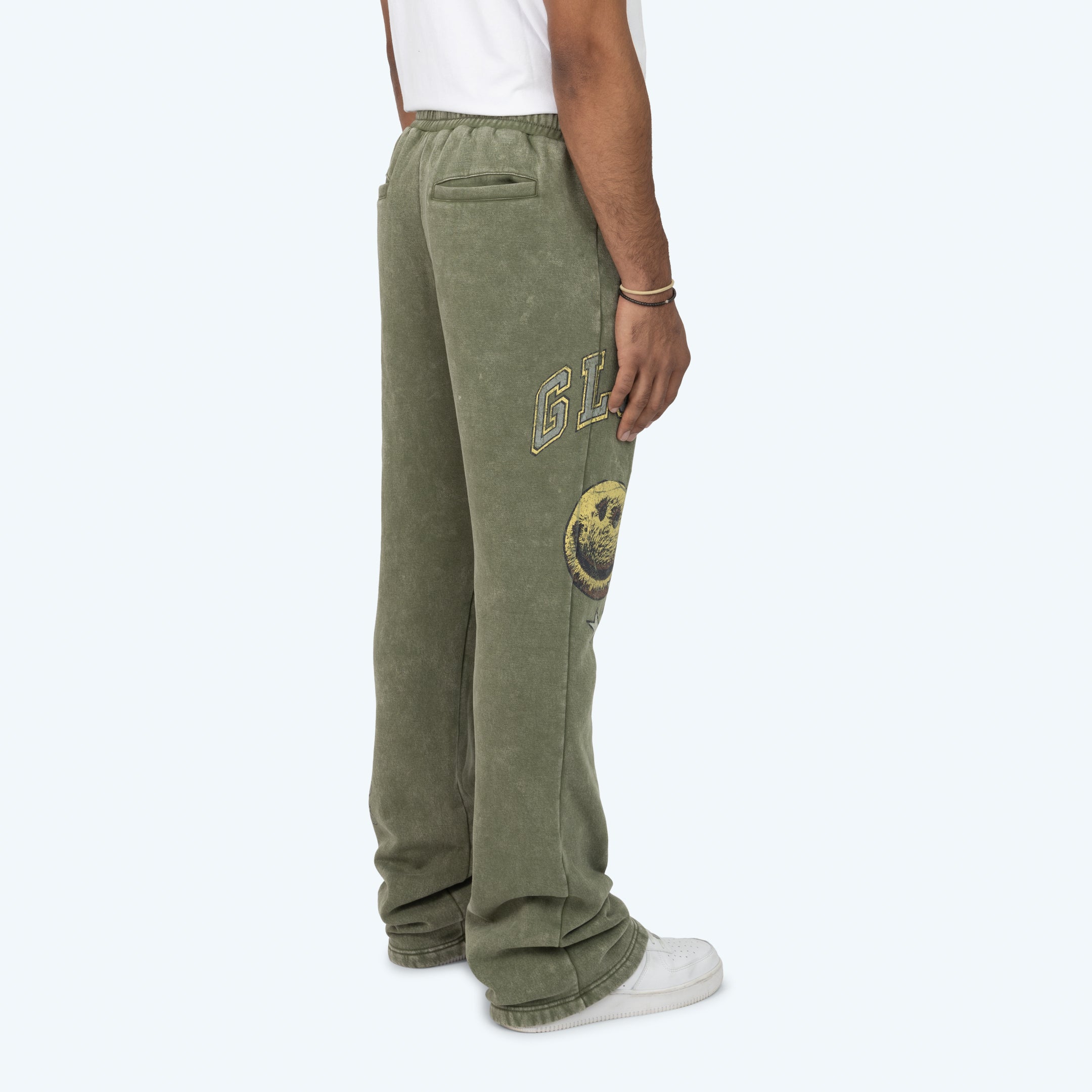 Stacked Glory Fleece Pants - Vintage Army