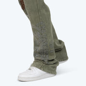 Stacked Glory Fleece Pants - Vintage Army