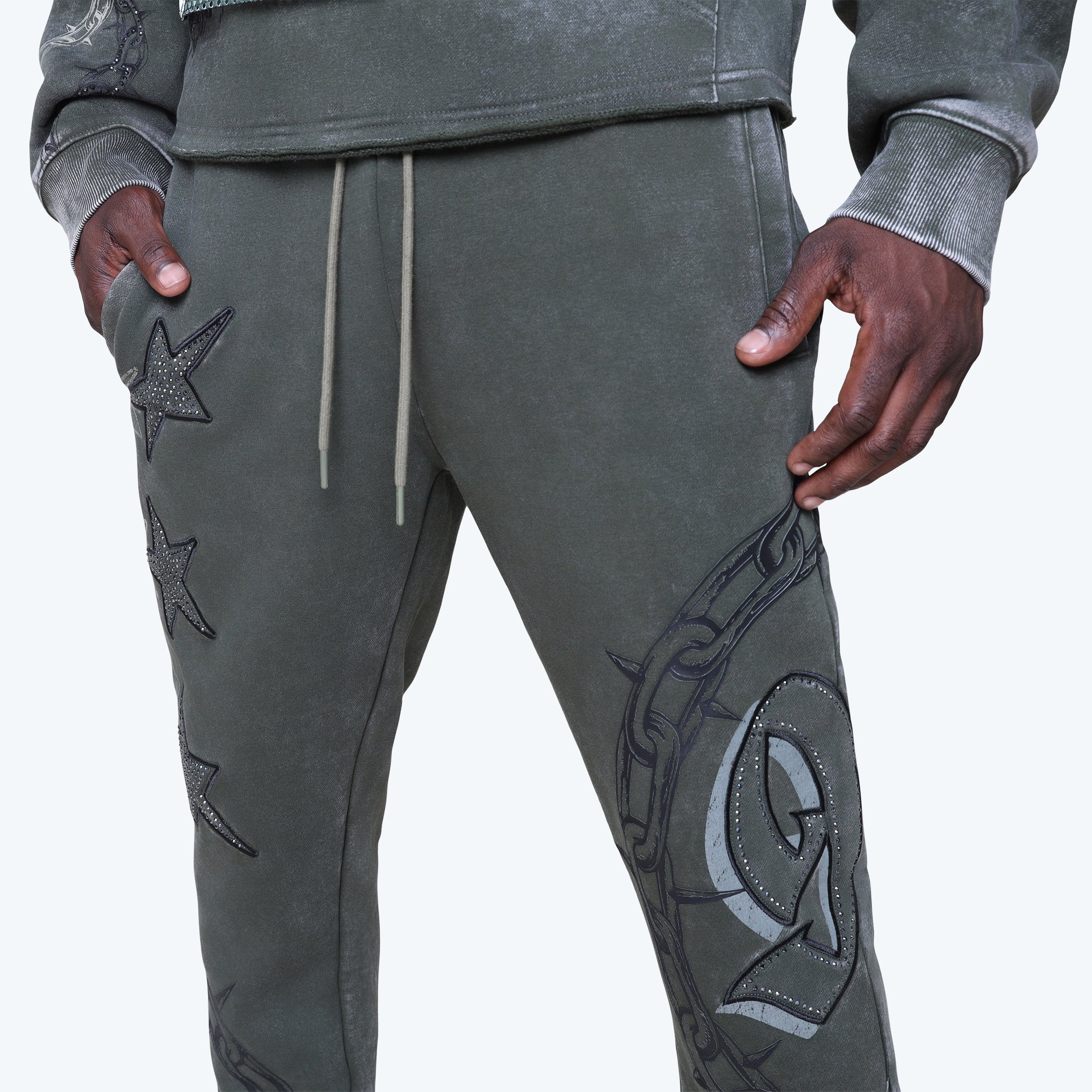 Stacked Luxe Club Fleece Pants - Moss