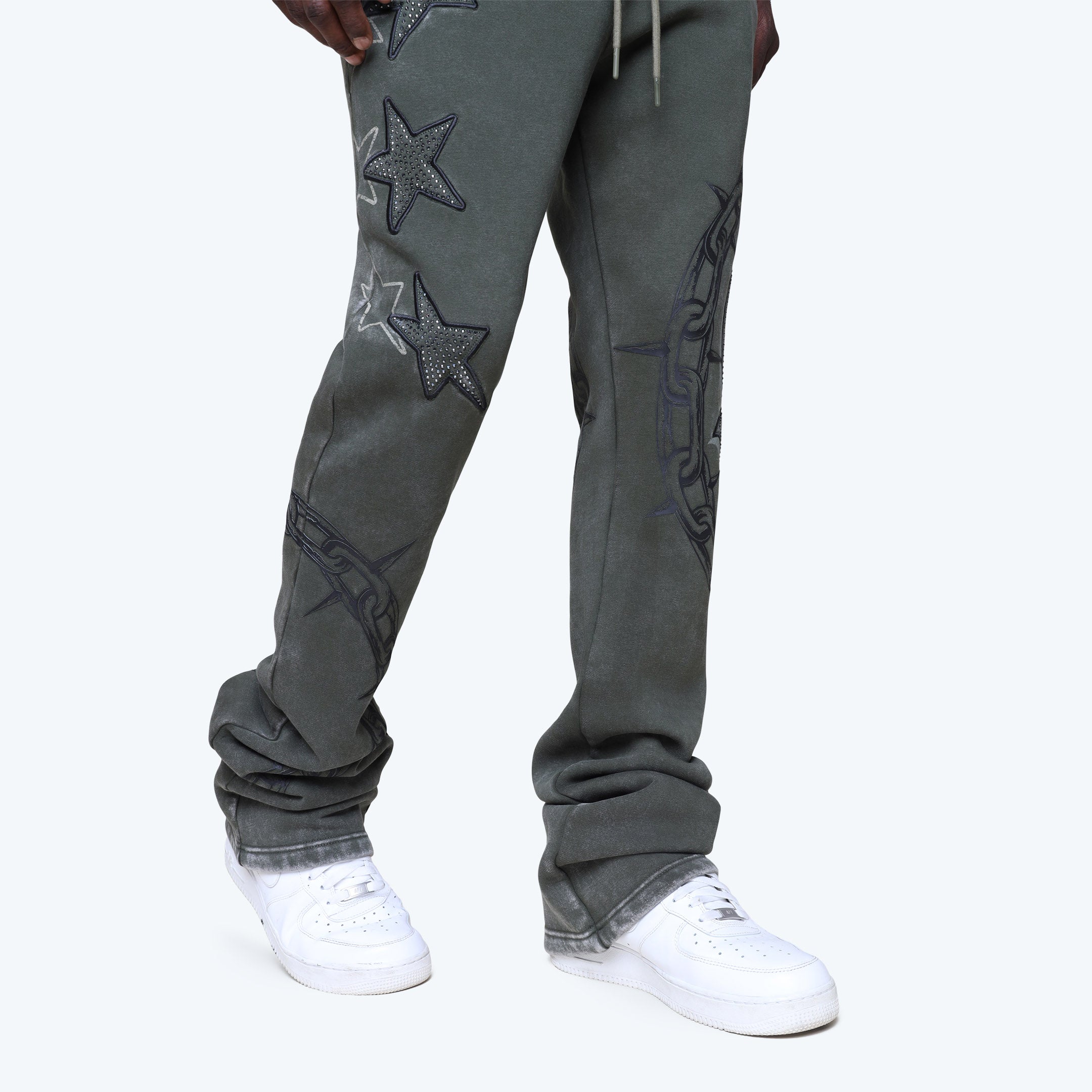 Stacked Luxe Club Fleece Pants - Moss