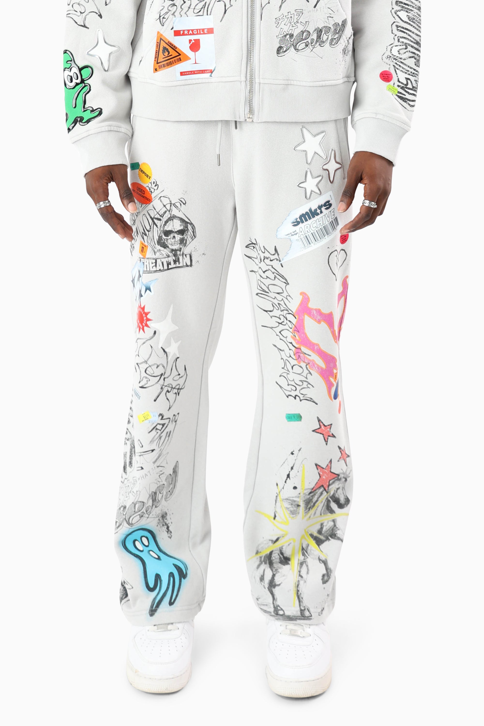 Doodle Fleece Pants - Microchip
