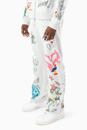 Doodle Fleece Pants - Microchip