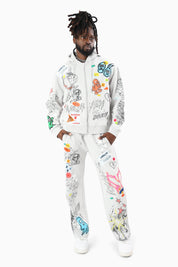 Doodle Fleece Pants - Microchip