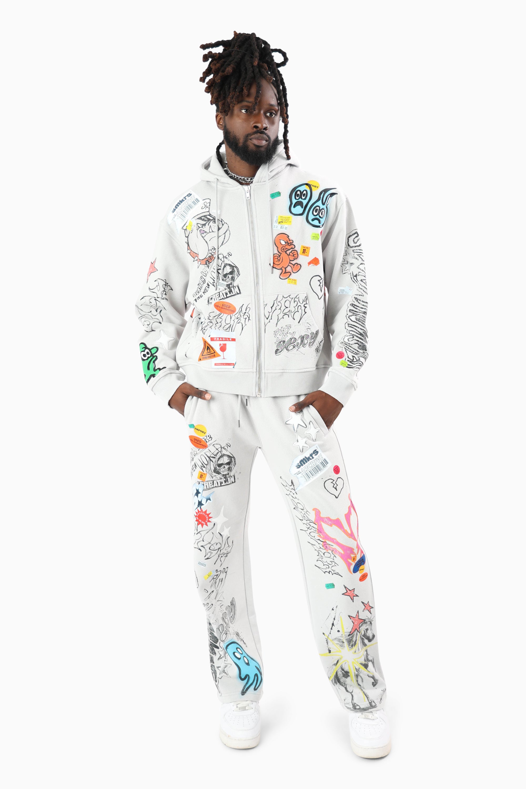 Doodle Fleece Pants - Microchip