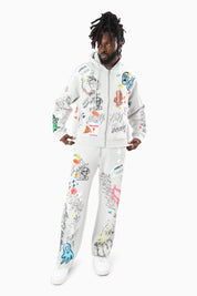 Doodle Fleece Pants - Microchip