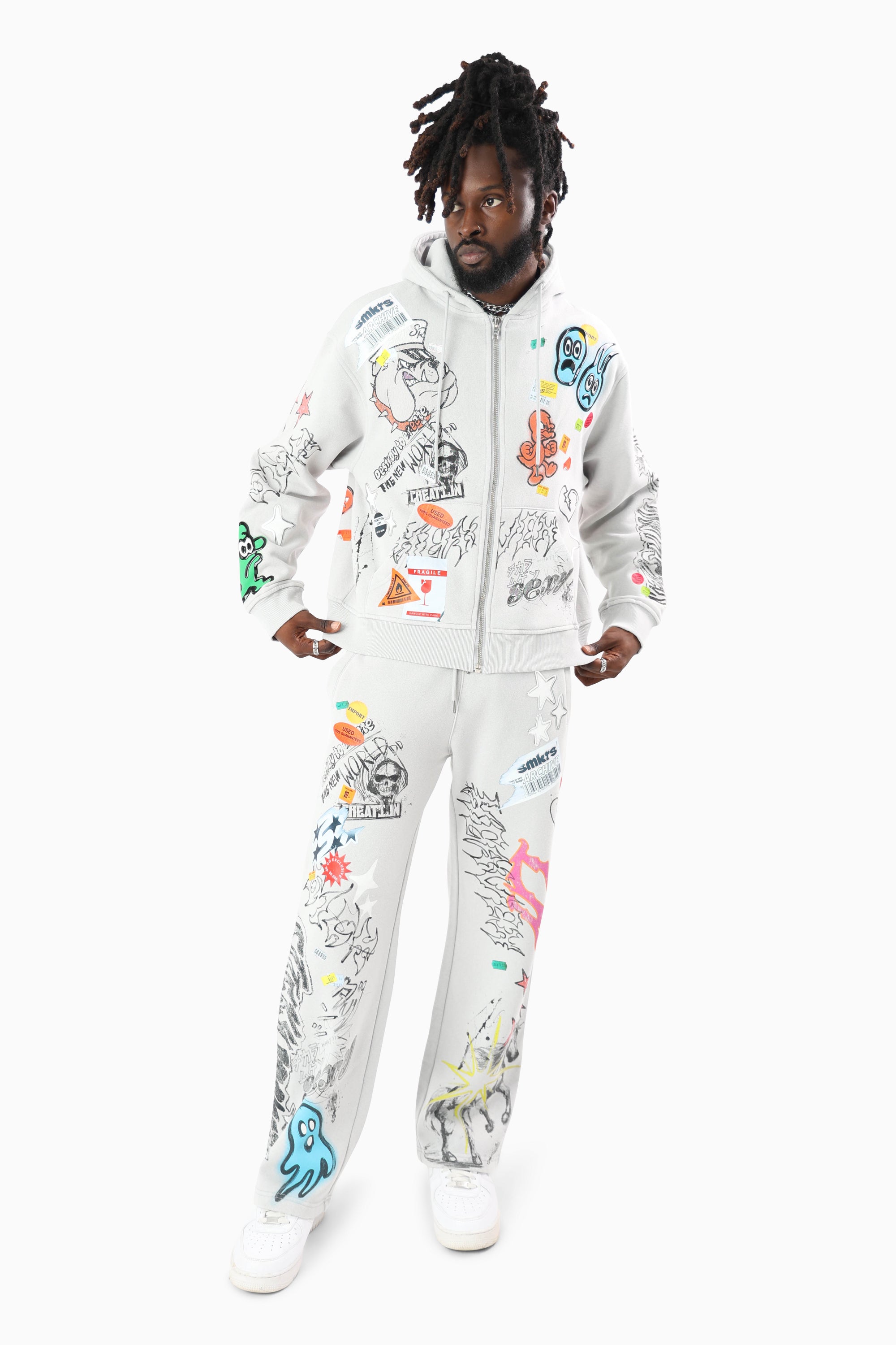 Doodle Fleece Pants - Microchip