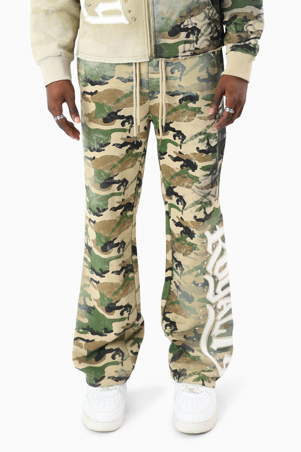 Royalty Colorblock Fleece Pants - Wood Camo