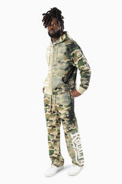 Royalty Colorblock Fleece Pants - Wood Camo