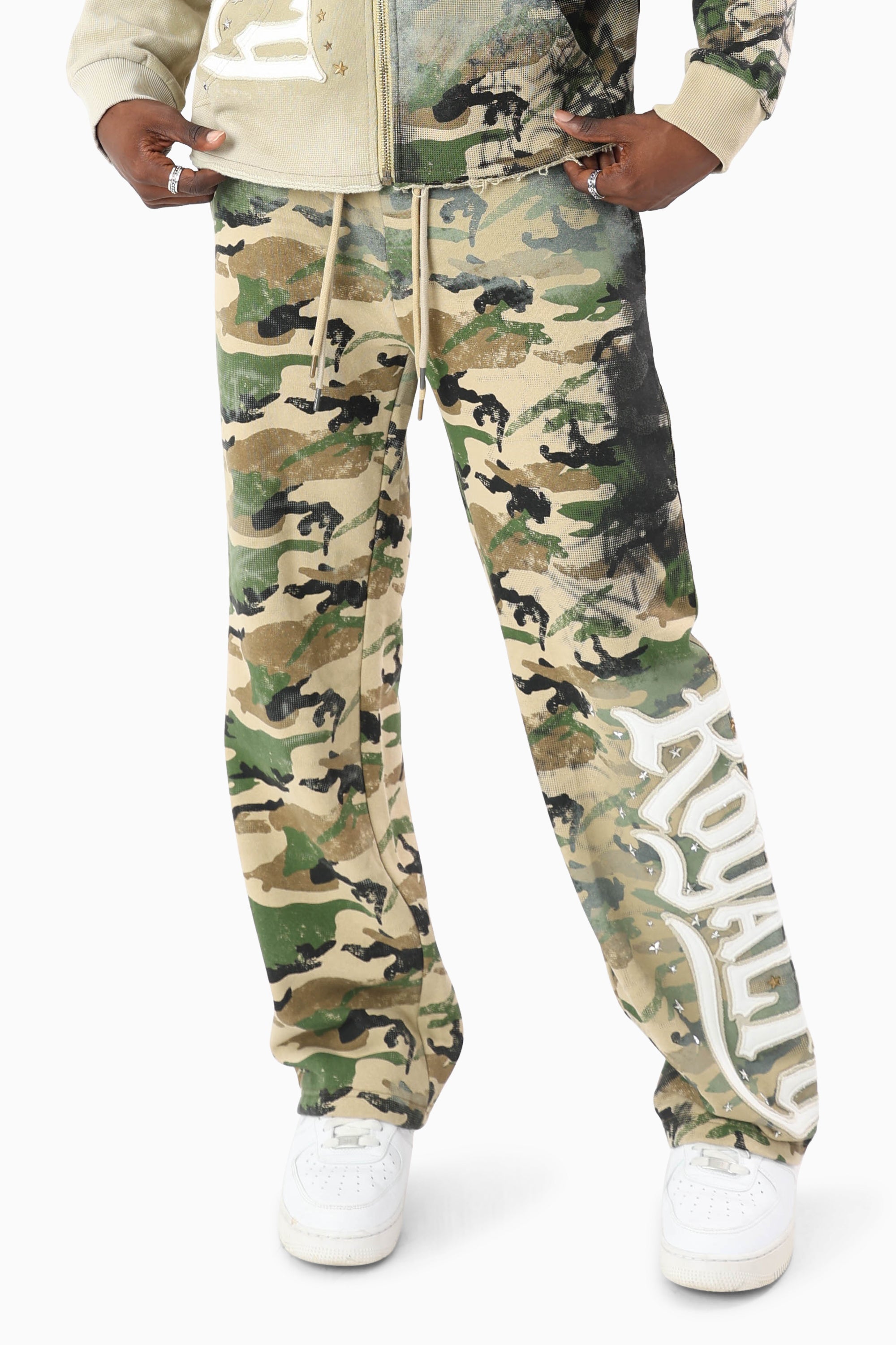 Royalty Colorblock Fleece Pants - Wood Camo