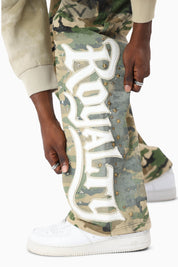 Royalty Colorblock Fleece Pants - Wood Camo