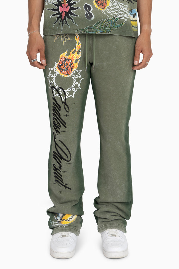 Endless Pursuit Fleece Pants - Vintage Army