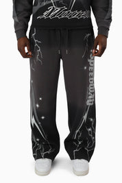 Speedway Dip Dye Fleece Pants - Black